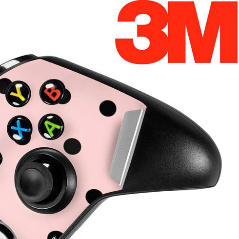 Pink and Black Polka Dots Xbox One X Controller Skin