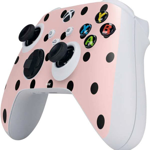 Pink and Black Polka Dots Xbox Series S Controller Skin