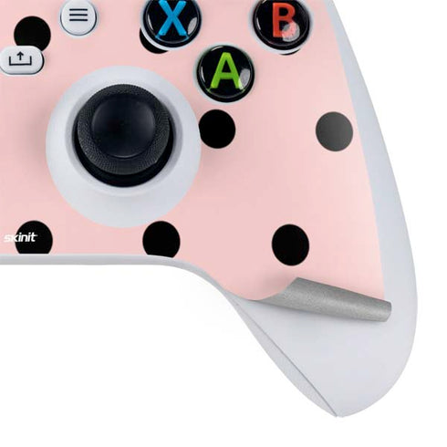 Pink and Black Polka Dots Xbox Series S Controller Skin