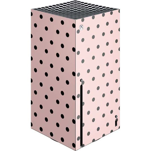 Pink and Black Polka Dots Xbox Series X Console Skin