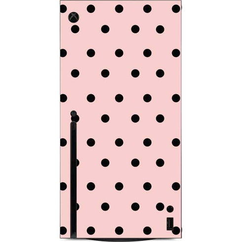 Pink and Black Polka Dots Xbox Series X Console Skin