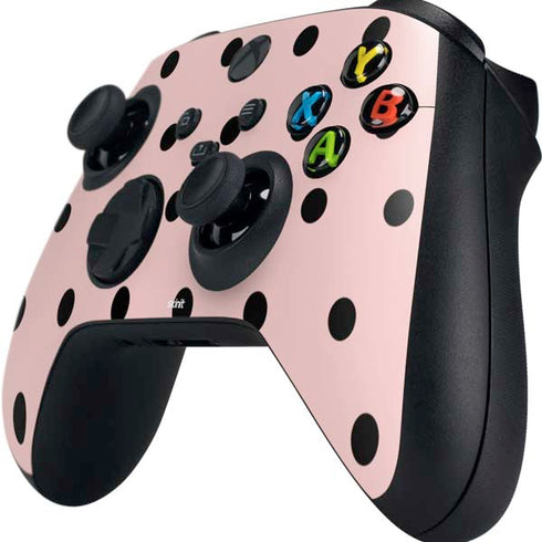 Pink and Black Polka Dots Xbox Series X Controller Skin