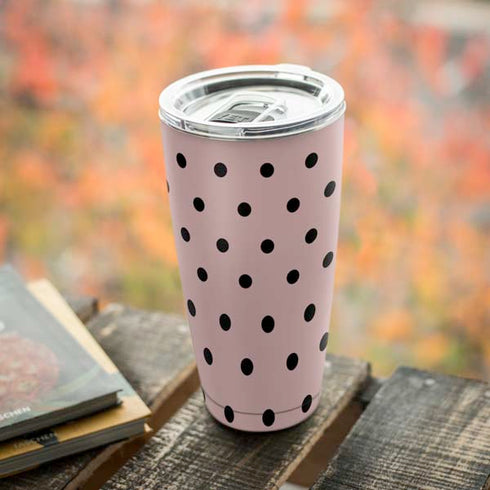 Pink and Black Polka Dots Yeti 20oz Tumbler Skin