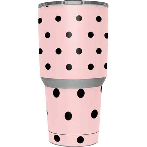 Pink and Black Polka Dots Yeti 30oz Rambler Tumbler Skin