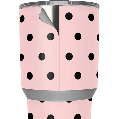 Pink and Black Polka Dots Yeti 30oz Rambler Tumbler Skin