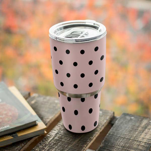 Pink and Black Polka Dots Yeti 30oz Rambler Tumbler Skin
