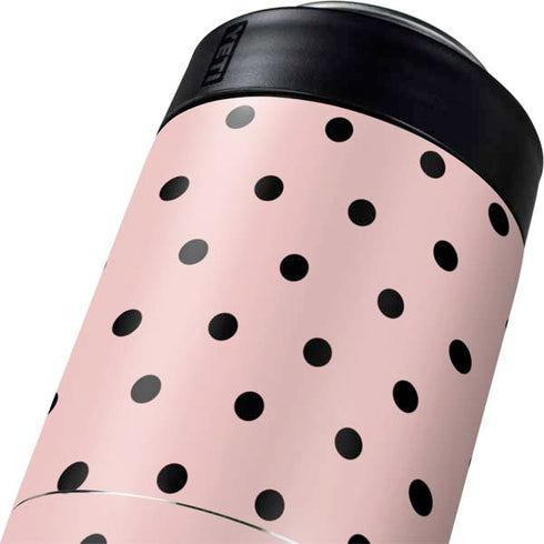 Pink and Black Polka Dots Yeti Colster Can Insulator Skin
