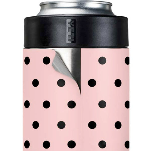 Pink and Black Polka Dots Yeti Colster Can Insulator Skin