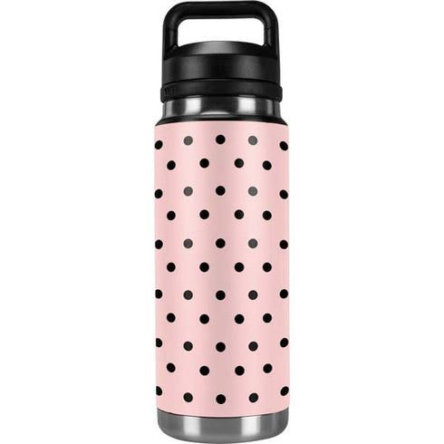 Pink and Black Polka Dots YETI Rambler 26oz Bottle Skin