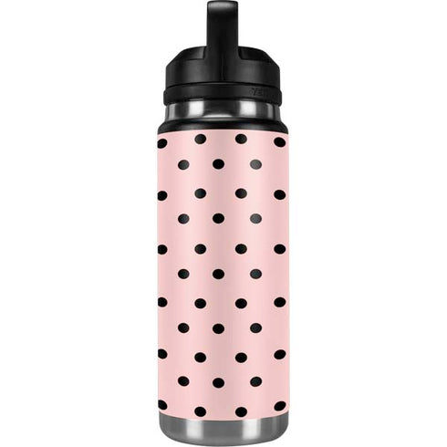 Pink and Black Polka Dots YETI Rambler 26oz Bottle Skin