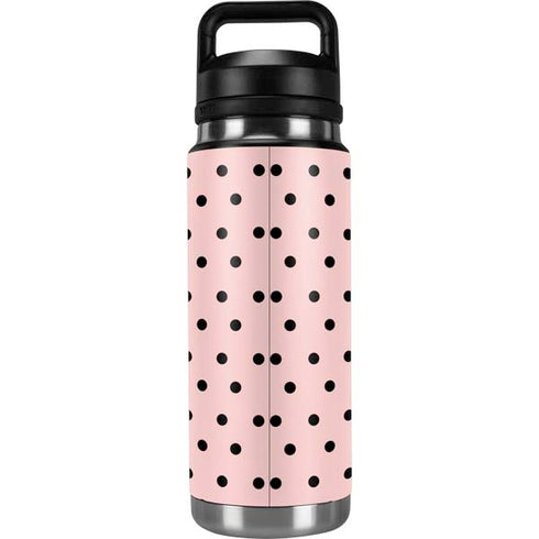 Pink and Black Polka Dots YETI Rambler 26oz Bottle Skin