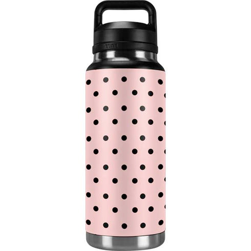 Pink and Black Polka Dots YETI Rambler 36oz Bottle Skin