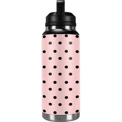 Pink and Black Polka Dots YETI Rambler 36oz Bottle Skin