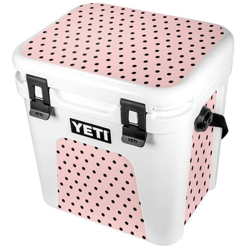 Pink and Black Polka Dots YETI Roadie 24 Hard Cooler Skin