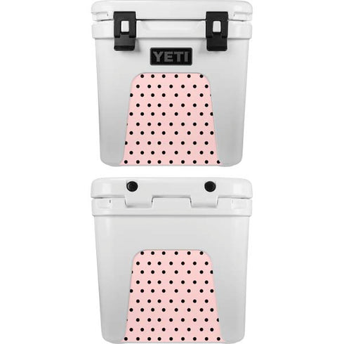 Pink and Black Polka Dots YETI Roadie 24 Hard Cooler Skin