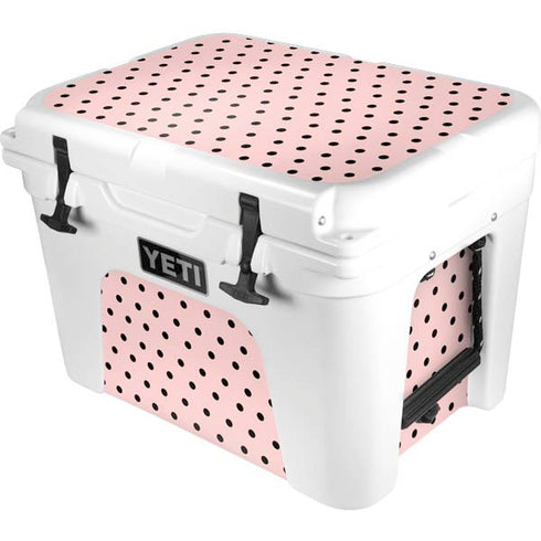 Pink and Black Polka Dots YETI Tundra 35 Hard Cooler Skin