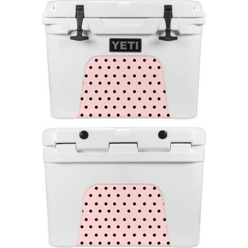 Pink and Black Polka Dots YETI Tundra 35 Hard Cooler Skin