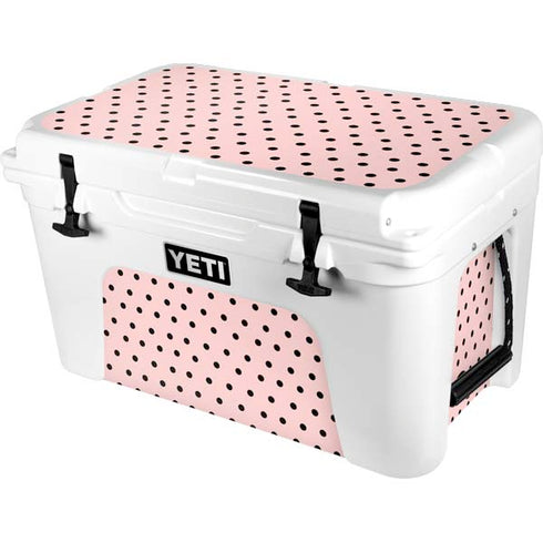 Pink and Black Polka Dots YETI Tundra 45 Hard Cooler Skin