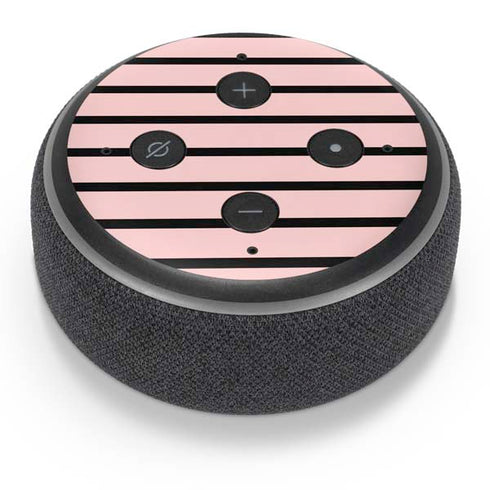 Pink and Black Stripes Amazon Echo Dot Skin