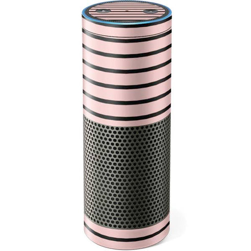 Pink and Black Stripes Amazon Echo Skin