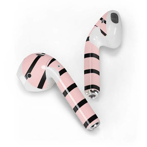 Pink and Black Stripes Apple AirPods 2 Skin
