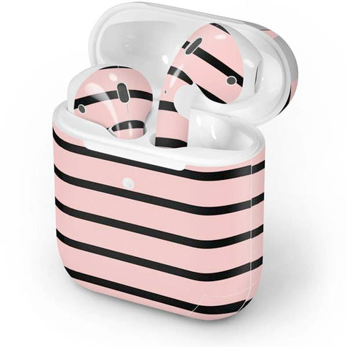 Pink and Black Stripes Apple AirPods 2 Skin
