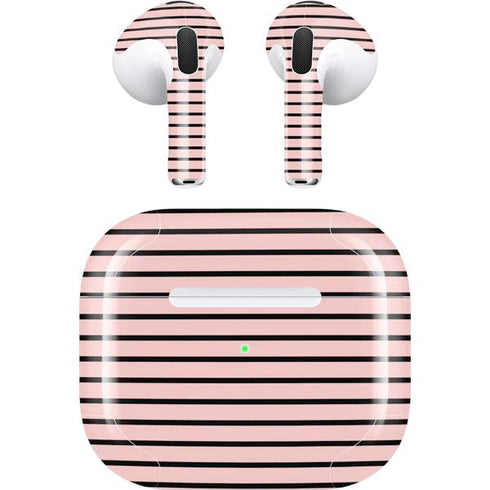 Pink and Black Stripes Apple AirPods (3rd Gen 2021) Skin