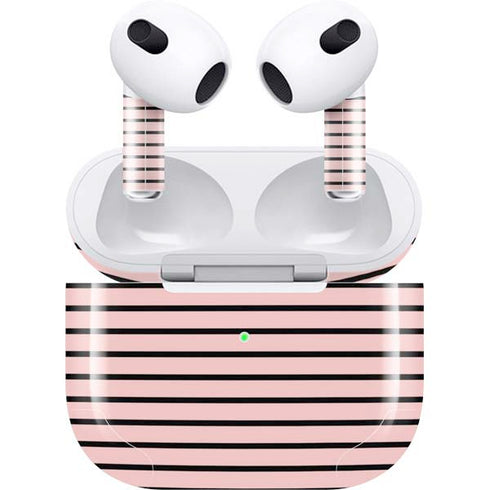 Pink and Black Stripes Apple AirPods (3rd Gen 2021) Skin