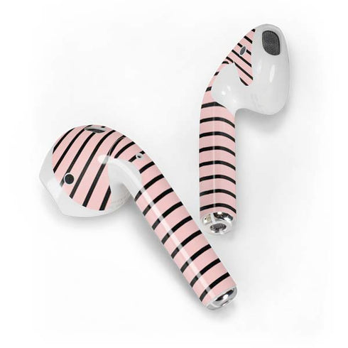 Pink and Black Stripes Apple AirPods Skin