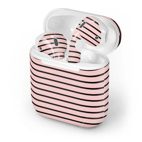 Pink and Black Stripes Apple AirPods Skin