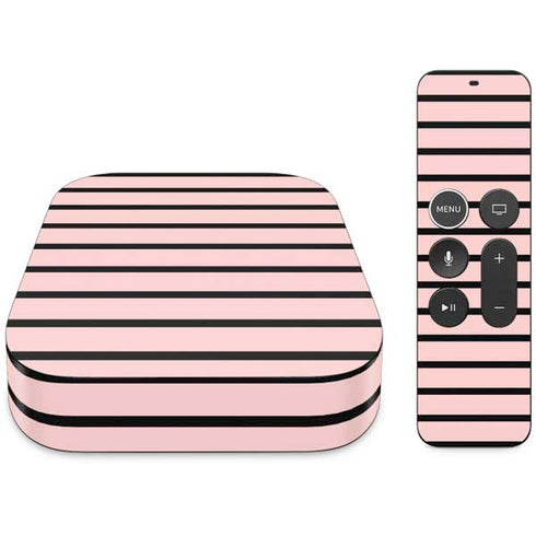 Pink and Black Stripes Apple TV Skin