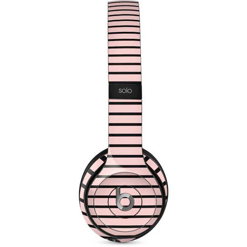 Pink and Black Stripes Beats Solo 2 Wired Skin