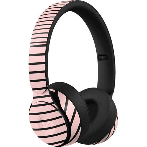 Pink and Black Stripes Beats Solo Pro Skin