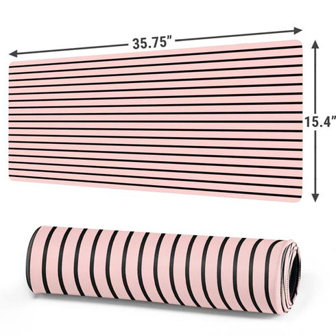 Pink and Black Stripes Gaming Mouse Pad