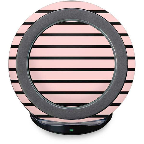Pink and Black Stripes Fast Charge Wireless Charging Stand Skin