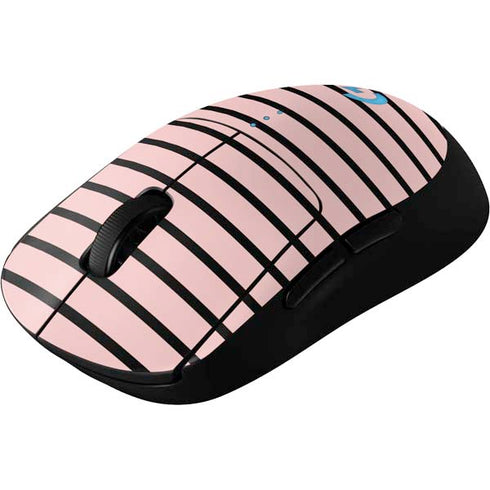 Pink and Black Stripes G Pro Wireless Gaming Mouse Skin