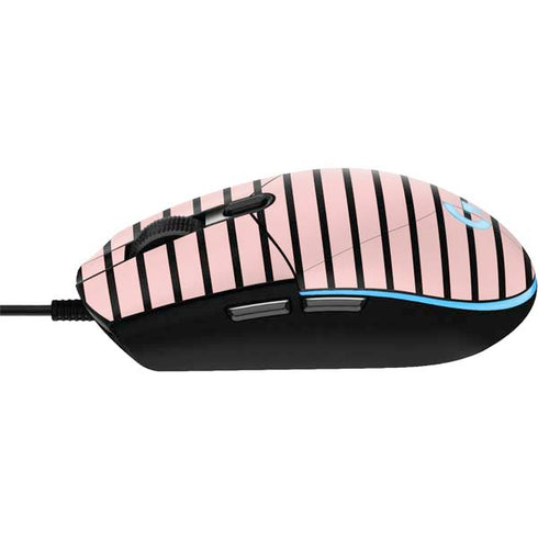Pink and Black Stripes G203 Prodigy RGB Wired Gaming Mouse Skin
