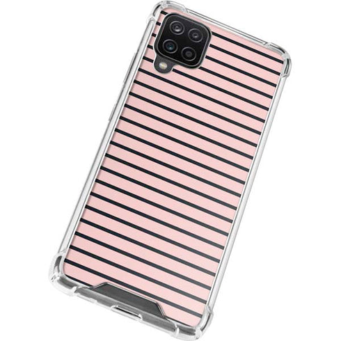Pink and Black Stripes Galaxy A12 Clear Case