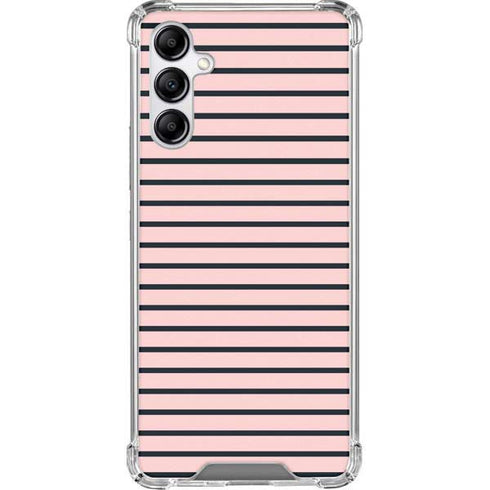 Pink and Black Stripes Galaxy A14 5G Clear Case