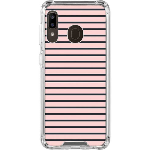 Pink and Black Stripes Galaxy A30 Clear Case