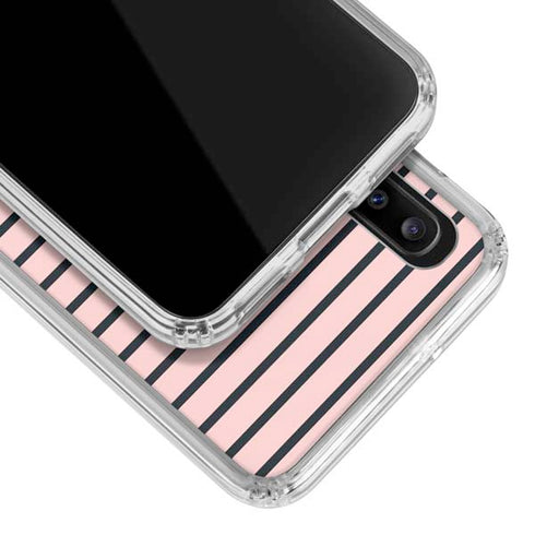 Pink and Black Stripes Galaxy A30 Clear Case