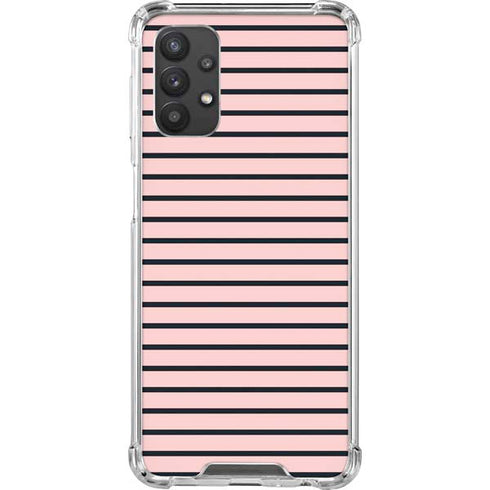Pink and Black Stripes Galaxy A32 5G Clear Case