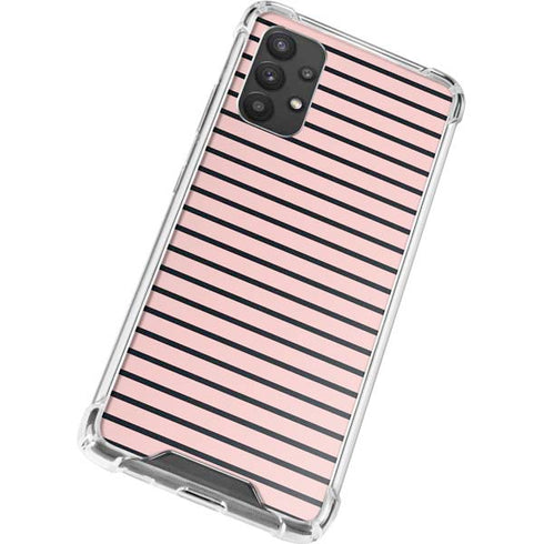 Pink and Black Stripes Galaxy A32 5G Clear Case