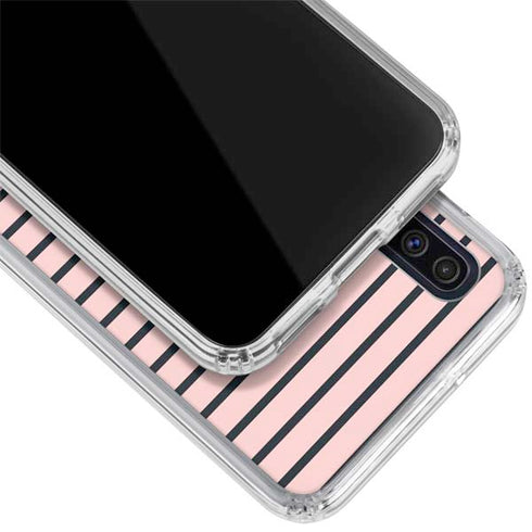 Pink and Black Stripes Galaxy A50 Clear Case