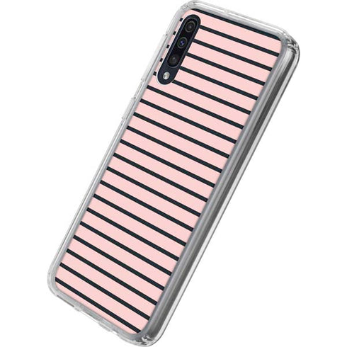 Pink and Black Stripes Galaxy A50 Clear Case