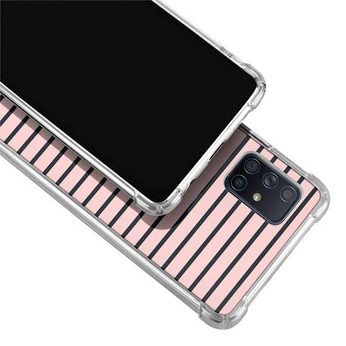 Pink and Black Stripes Galaxy A51 5G Clear Case