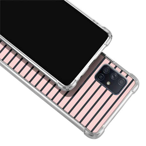 Pink and Black Stripes Galaxy A71 5G Clear Case
