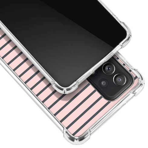 Pink and Black Stripes Galaxy A72 5G Clear Case