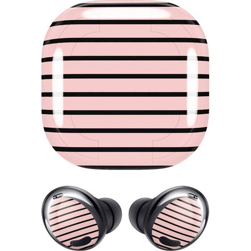 Pink and Black Stripes Galaxy Buds Pro Skin