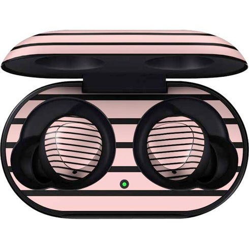 Pink and Black Stripes Galaxy Buds Skin